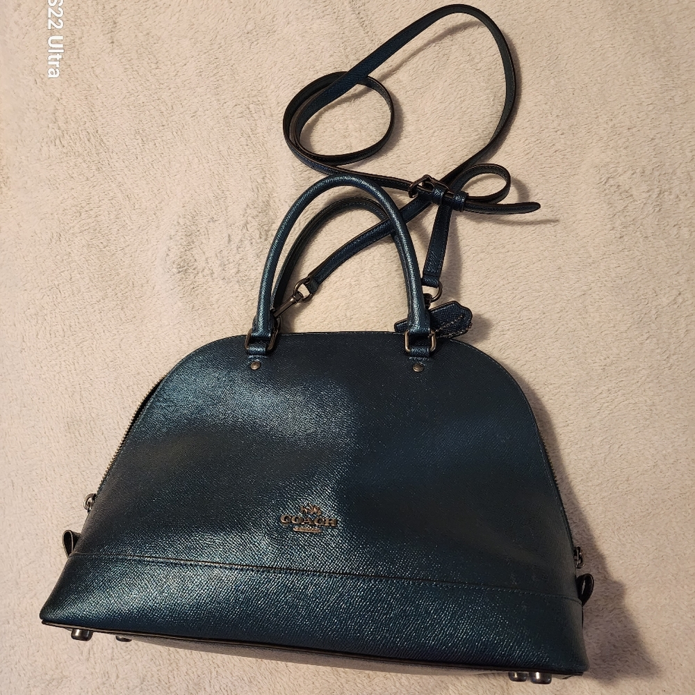Coach Mini Siera Metallic Green Satchel
